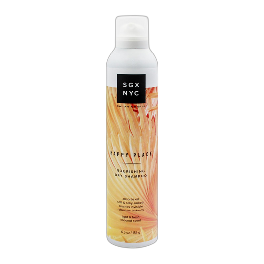SGX NYC Happy Place Nourishing Dry Shampoo - Styling Vegan Dry Shampoo with Pro-Vitamin B5 and Biotin - Refreshing Coconut Scent - 6.5 oz