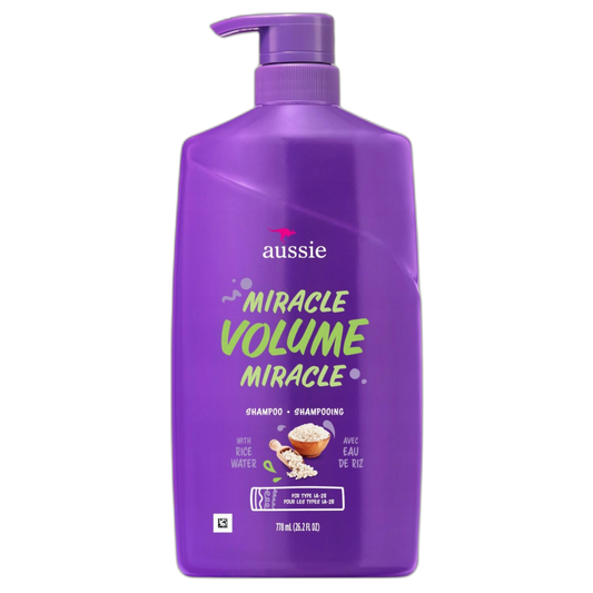 Aussie Miracle Volume with Plum Bamboo, Paraben Free Shampoo, 26.2 Fl Oz