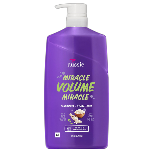 Aussie Miracle Volume with Plum & Bamboo, Paraben Free Conditioner, 26.2 fl oz