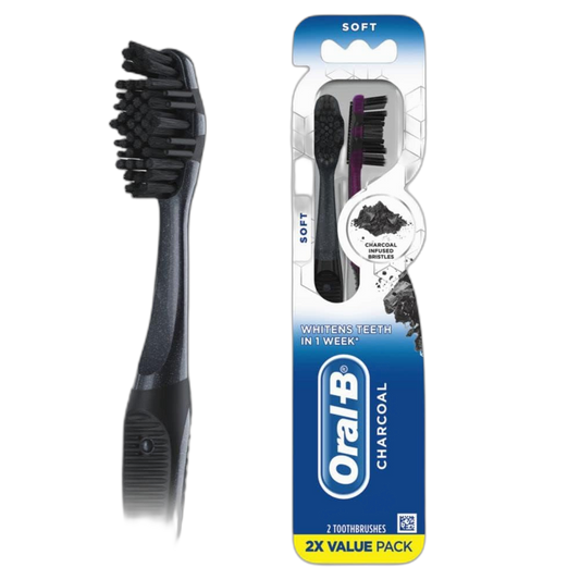Oral-B Charcoal Toothbrushes, Soft, 2 Count