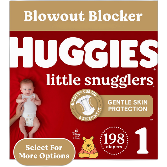 Baby Diapers Size 1 (8-14 lbs), 198ct, Huggies Little Snugglers Newborn Diapers