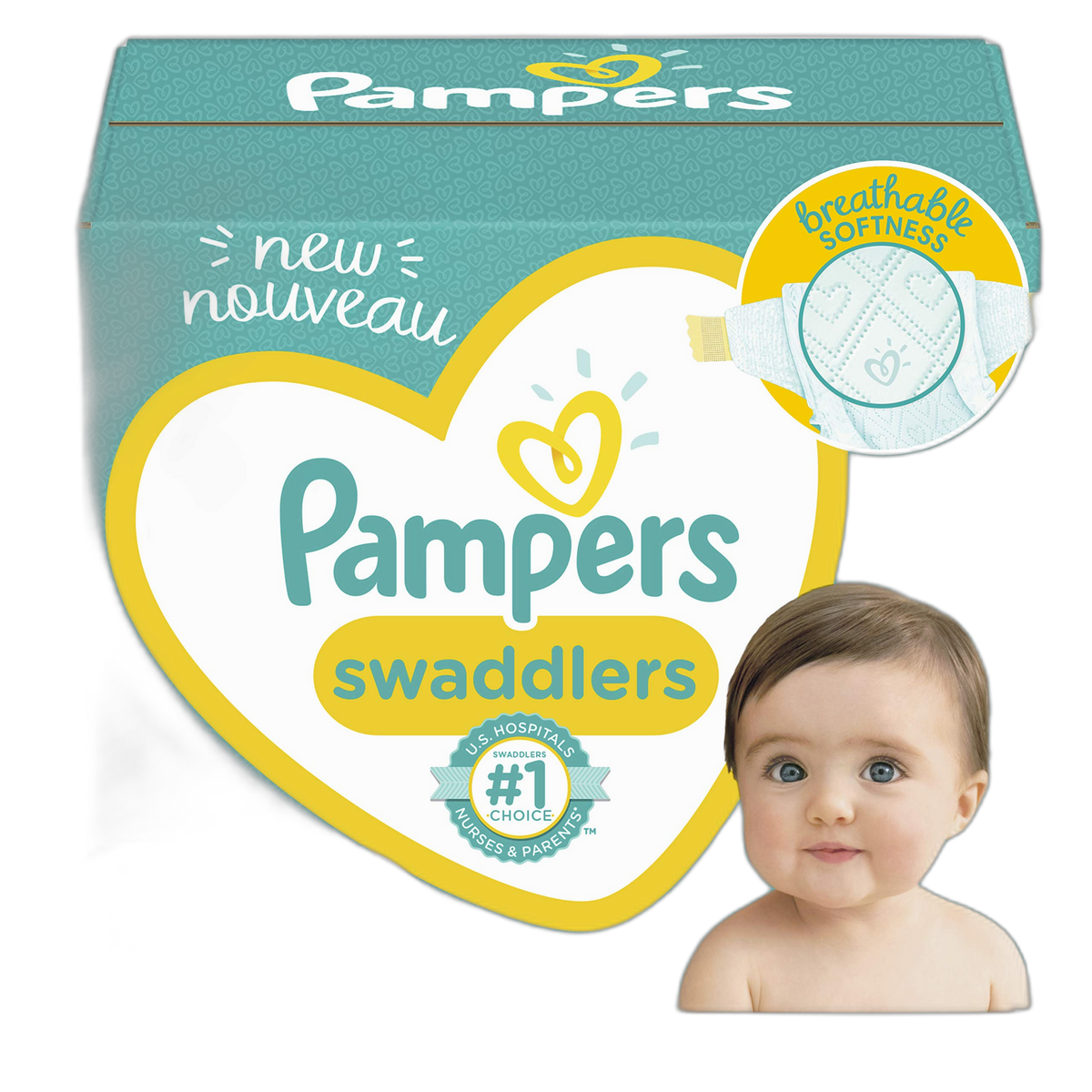 Diapers Size 2, 29 Count - Pampers Swaddlers Disposable Baby Diapers, Jumbo Pack