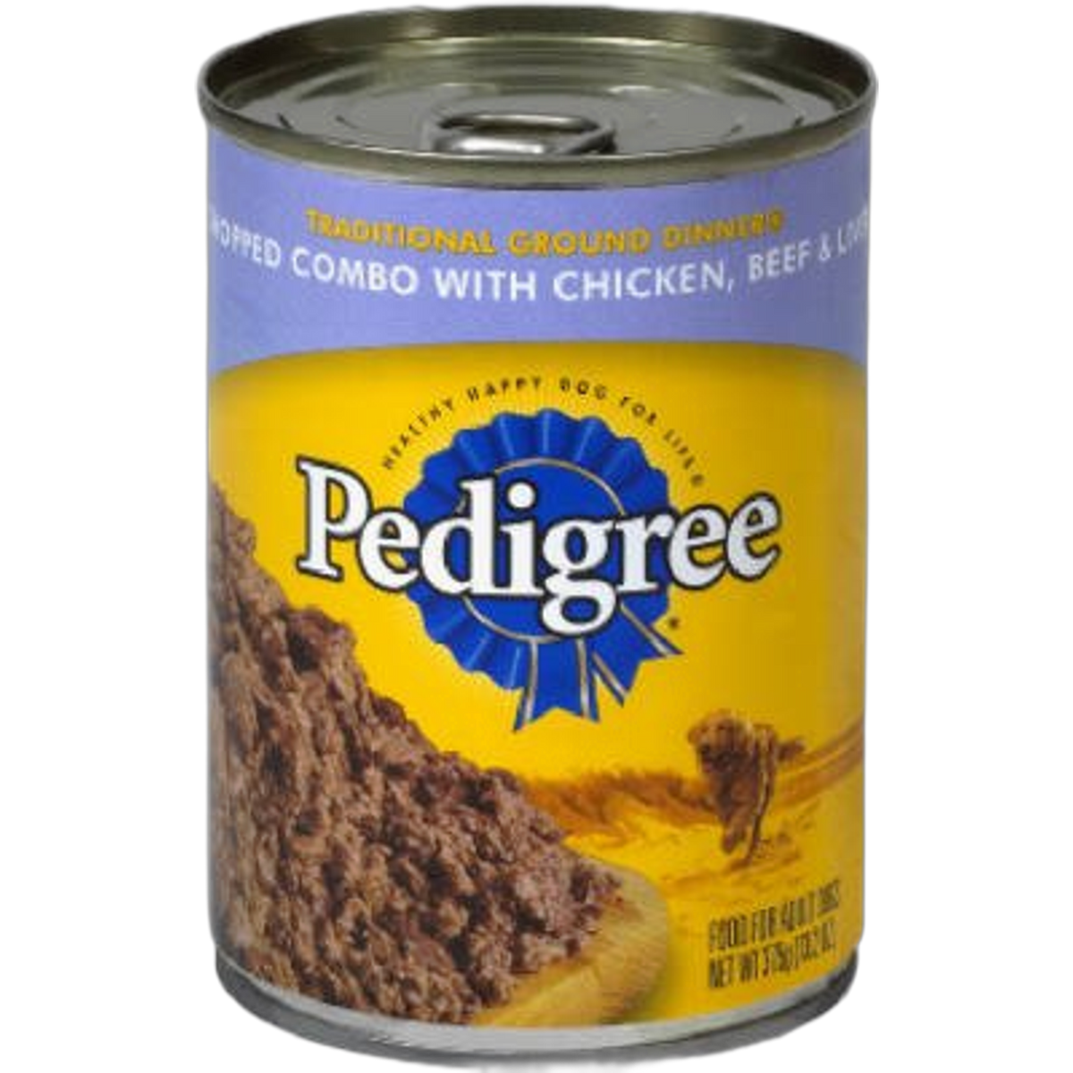 Pedigree Chopped Ground Dinner Combo with Chicken, Beef & Liver Canned Dog Food (Pack of 4)