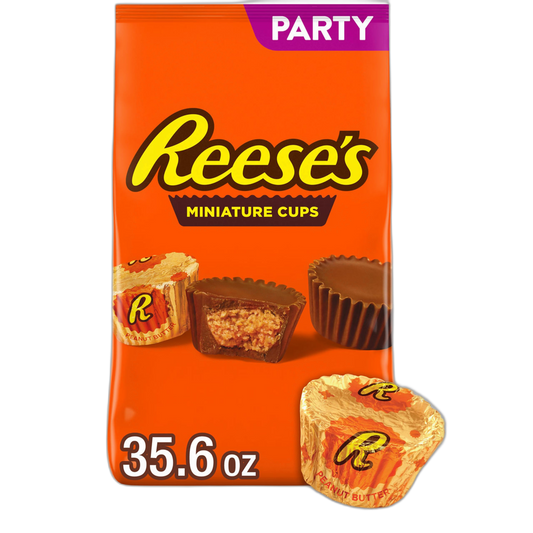REESE'S Miniatures Milk Chocolate Peanut Butter Cups, Candy Party Pack, 35.6 oz