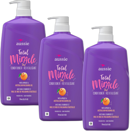 Aussie Conditioner Miracle Moist 26.2 Ounce Pump (778ml) (3 Pack)