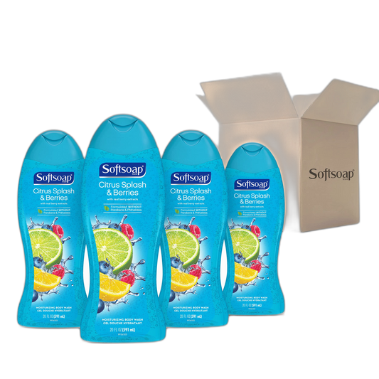 Softsoap Moisturizing Body Wash, Citrus Splash & Berries, 591 mL (Pack of 4)