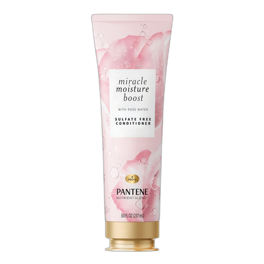 Pantene Nutrient Blends Miracle Moisture Boost Rose Water Conditioner for Dry Hair, Sulfate Free, 8 Fl Oz