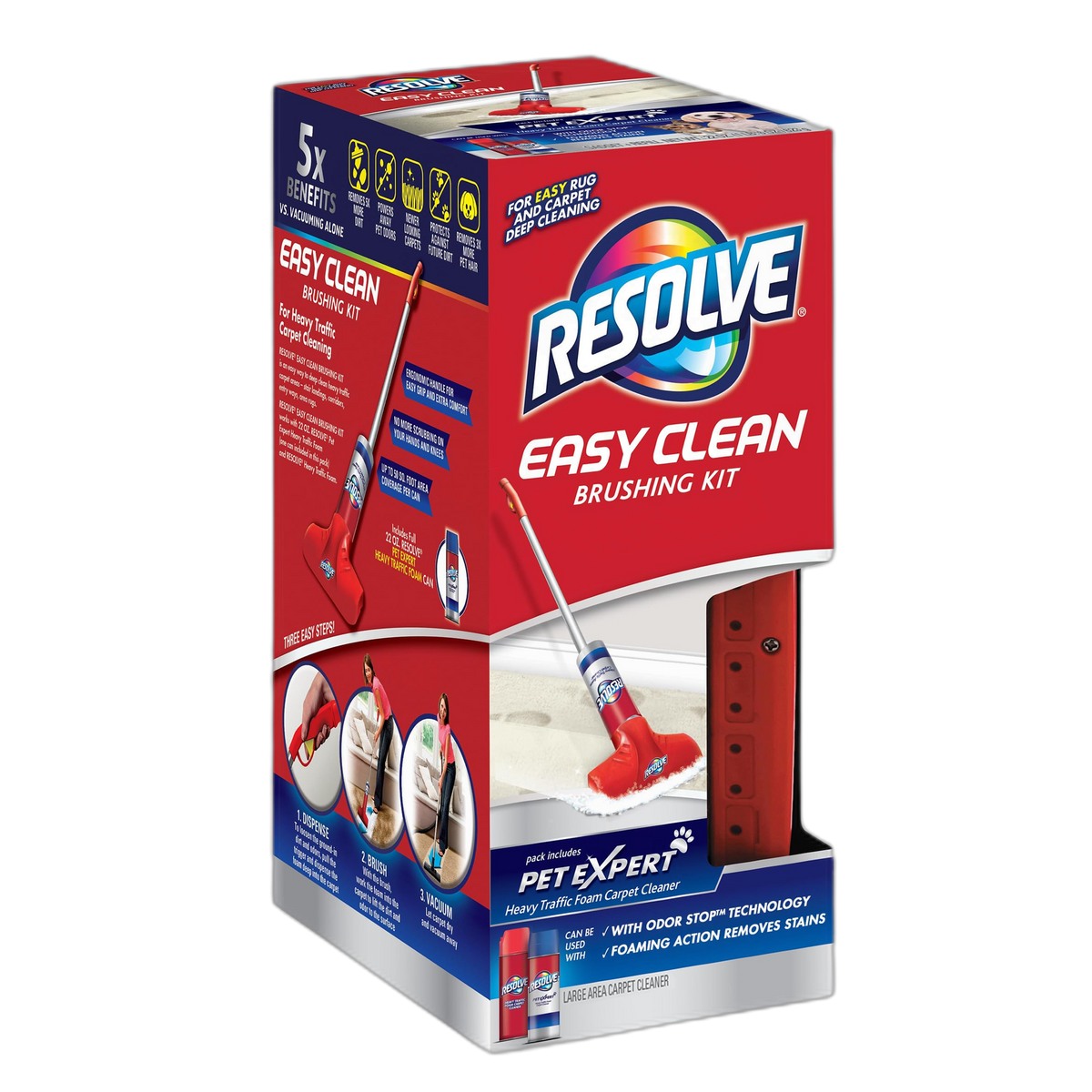 Resolve Pet Expert Easy Clean Carpet Foam Spray Refill, 2 Piece Set, Stain and Odor Remover Solution
