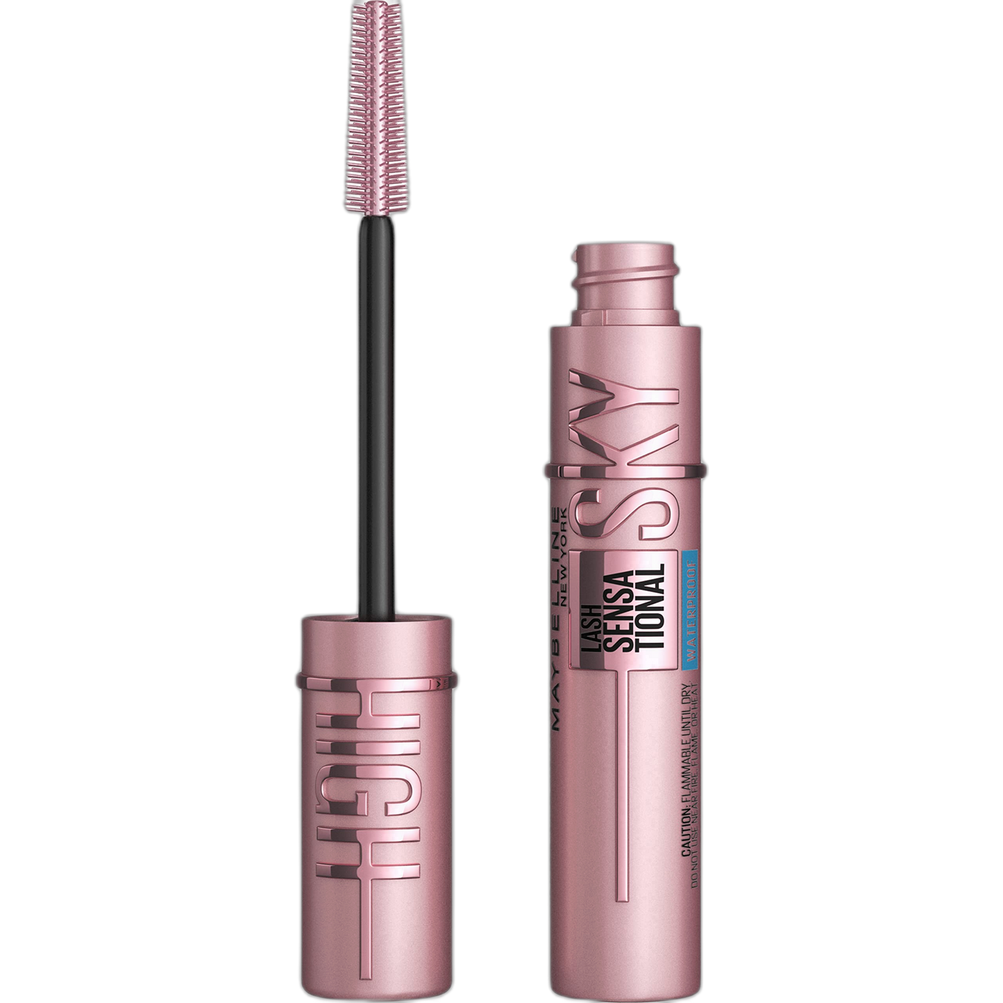 Maybelline Lash Sensational Sky High Waterproof Mascara Makeup, Volumizing, Lengthening, Defining, Curling, Multiplying, Buildable Formula, Very Black, 1 Count