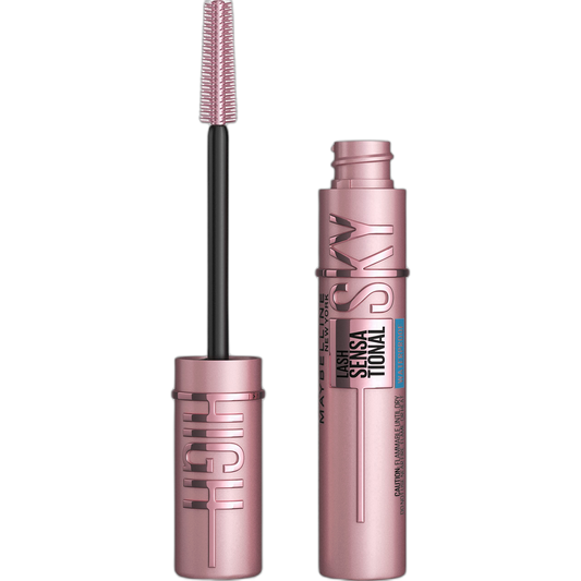 Maybelline Lash Sensational Sky High Waterproof Mascara Makeup, Volumizing, Lengthening, Defining, Curling, Multiplying, Buildable Formula, Very Black, 1 Count