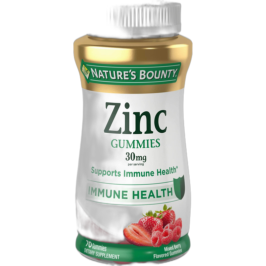 Nature's Bounty Zinc Gummies by Nature's Bounty 30mg 70 Mixed Berry Flavored Gummies, 70 Count