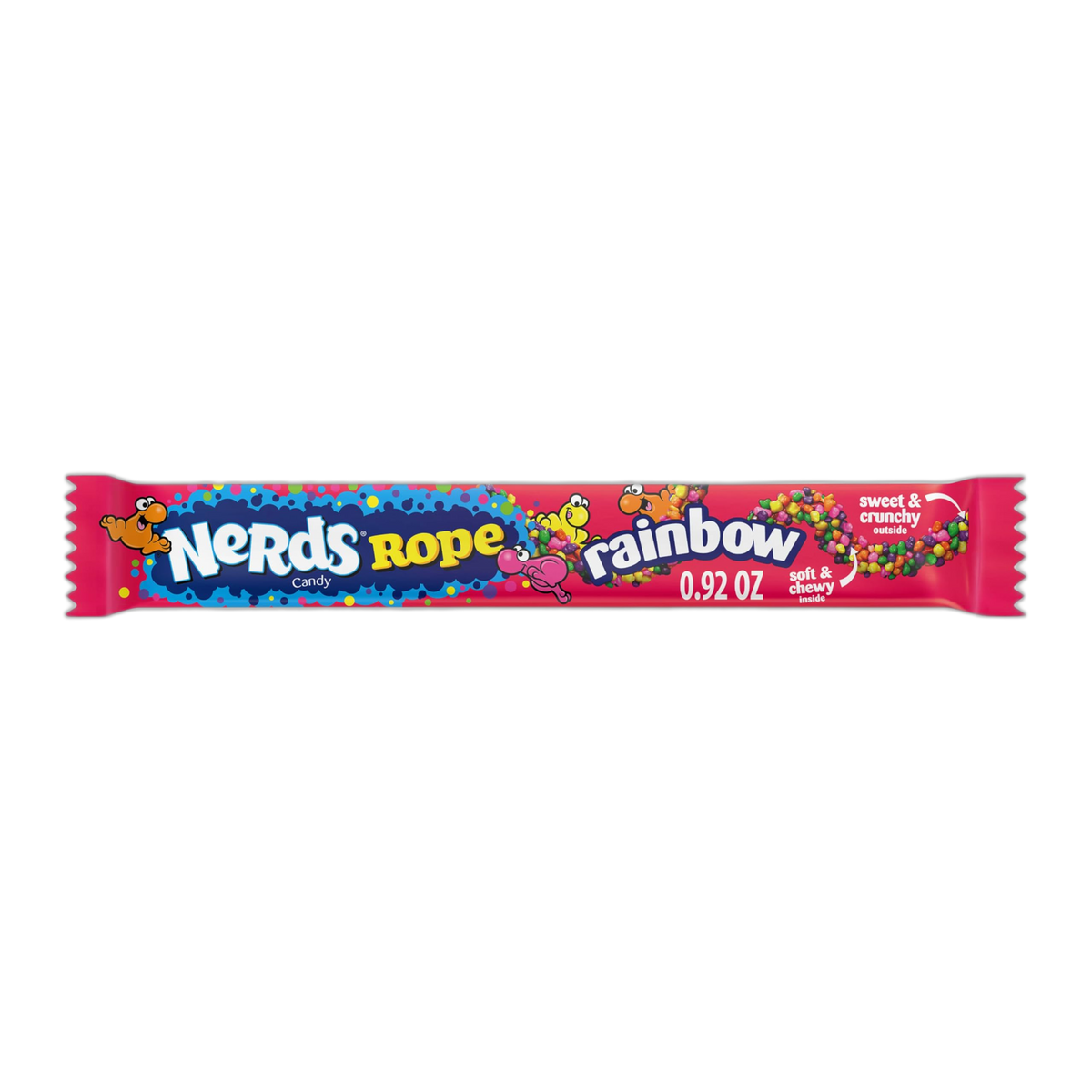 NERDS Rope, Candy, Rainbow, Crunchy and Gummy, 0.92 oz