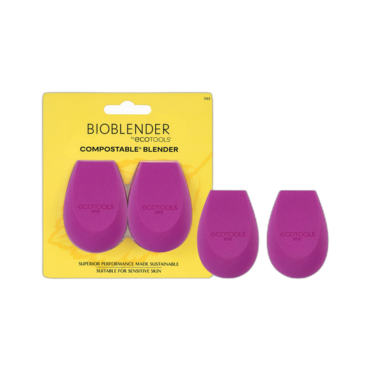 EcoTools Bioblender Makeup Sponge Duo, Compostable Makeup Blender, For Liquid & Cream Foundation, Seamless Application, Eco-Friendly Beauty Sponge, Cruelty-Free & Latex Free, 2 Count