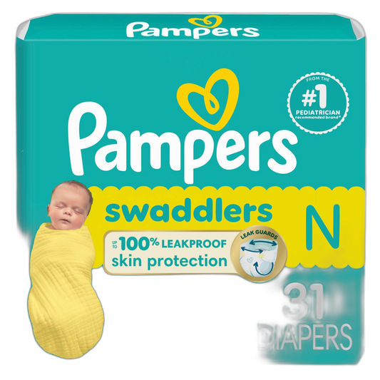 Pampers Baby Diapers - Swaddlers - Size 0, 31 Count, Ultra Absorbent Disposable Newborn Diaper