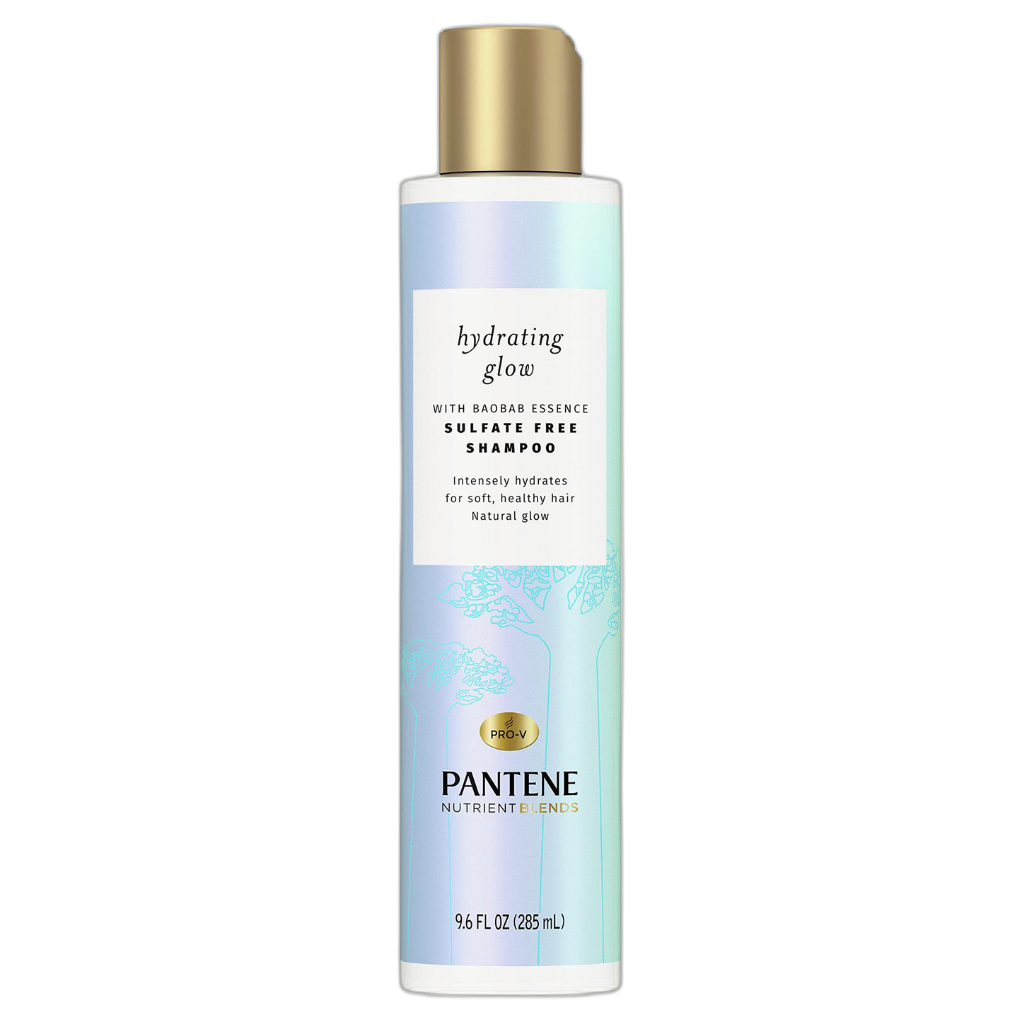 Pantene Hydrating Glow with Baobab Essence Shampoo, Sulfate & Silicone-Free, 9.6 Fl Oz, 2.598 Fl Oz
