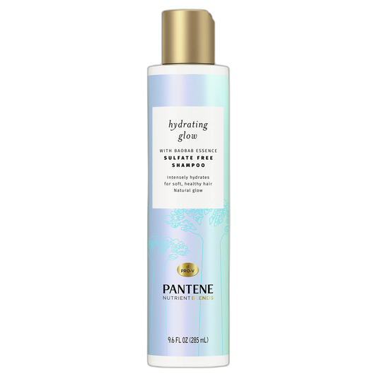 Pantene Hydrating Glow with Baobab Essence Shampoo, Sulfate & Silicone-Free, 9.6 Fl Oz, 2.598 Fl Oz
