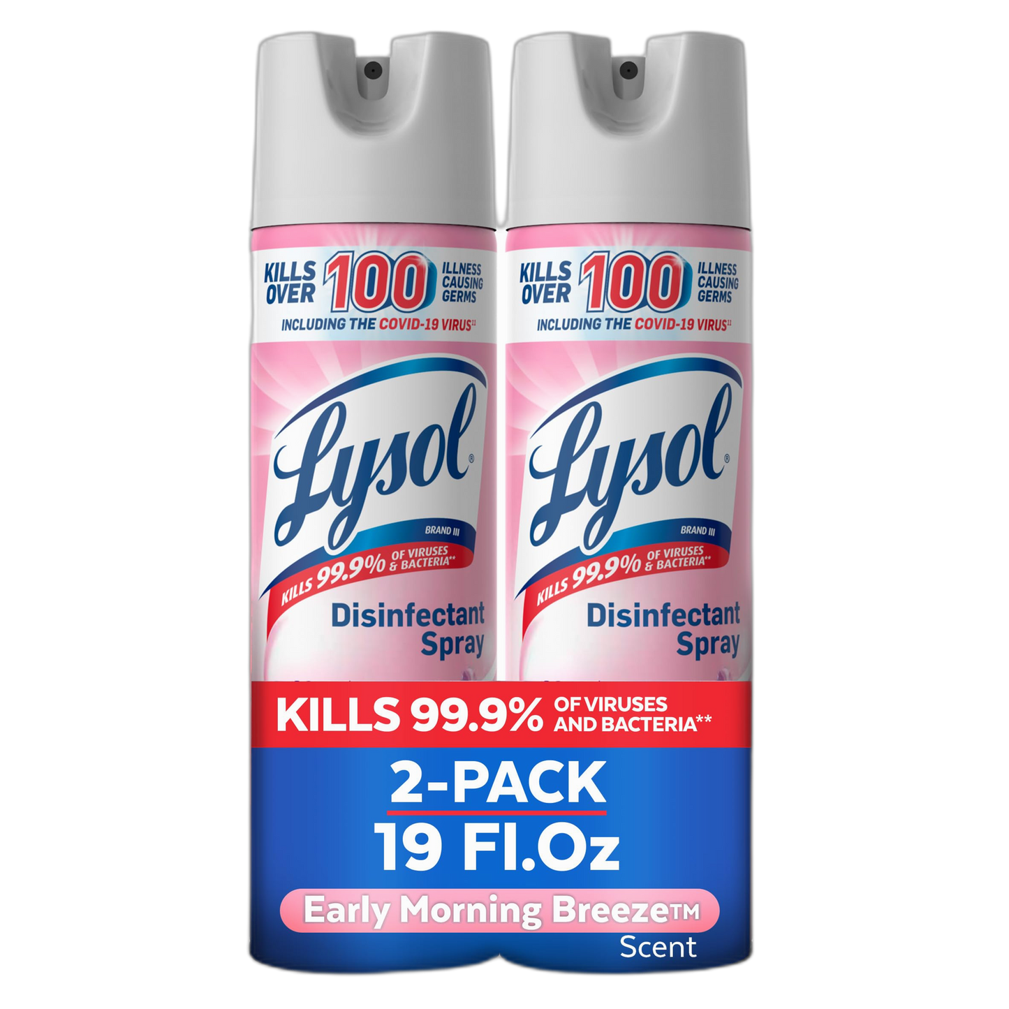 Lysol Disinfectant Spray, Sanitizing And Antibacterial Spray, For Disinfecting And Deodorizing, Early Morning Breeze, 19 Fl Oz (Pack Of 2), Packaging May Vary