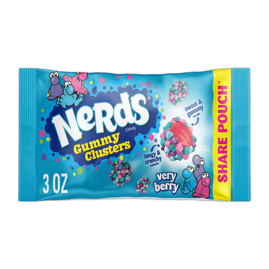 NERDS Gummy Clusters, Candy, Very Berry, Crunchy and Gummy, 3 oz