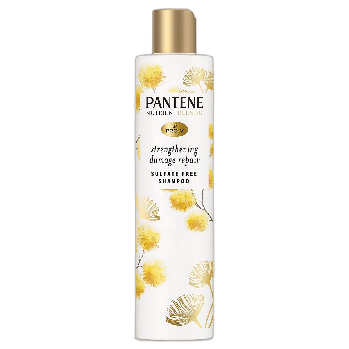 Pantene Sulfate Free Shampoo, Hair Strengthening Anti Frizz Damage Repair Shampoo with Castor Oil, Safe for Color Treated Hair, Nutrient Blends, 9.6 oz