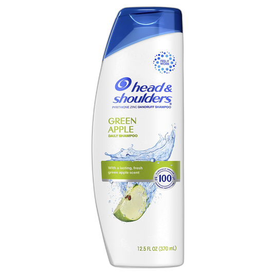 Head and Shoulders Dandruff Shampoo, Anti-Dandruff Treatment, Green Apple for Daily Use, Paraben Free, 12.5 oz