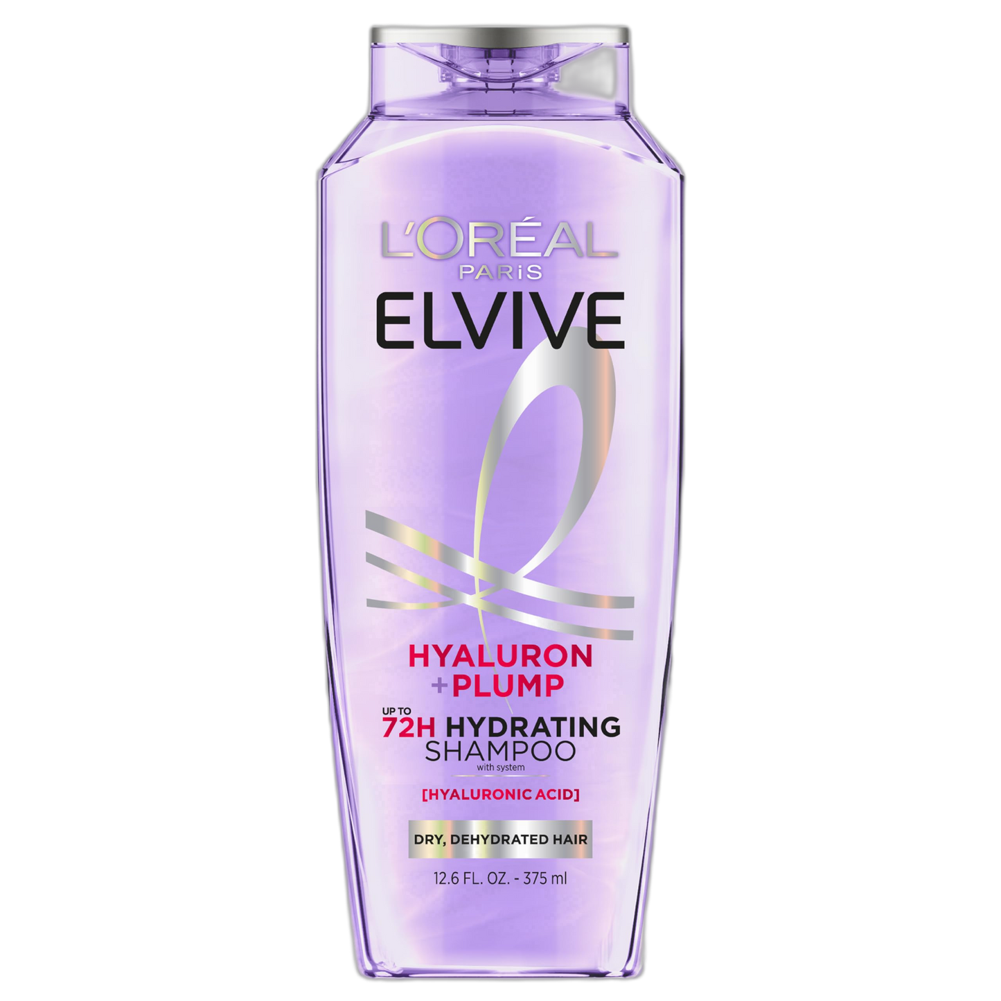 L'Oreal Paris Elvive Hyaluron Plump Hydrating Shampoo for Dehydrated, Dry Hair Infused with Hyaluronic Acid Care Complex, Paraben-Free, 12.6 Fl Oz