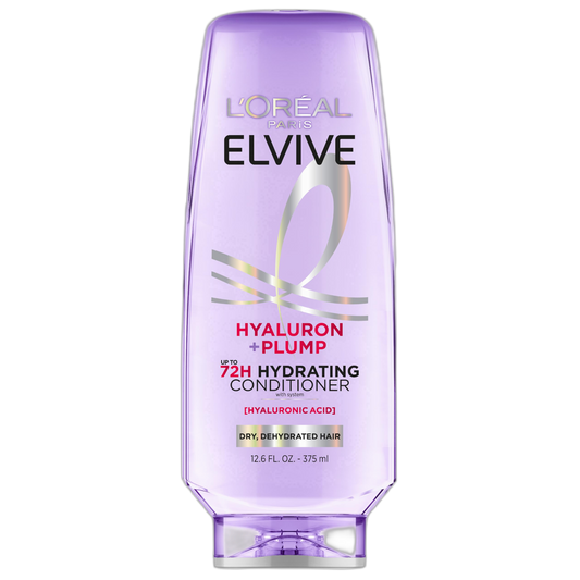 L'Oreal Paris Elvive Hyaluron Plump Hydrating Conditioner for Dehydrated, Dry Hair Infused with Hyaluronic Acid Care Complex, Paraben-Free, 12.6 Fl Oz