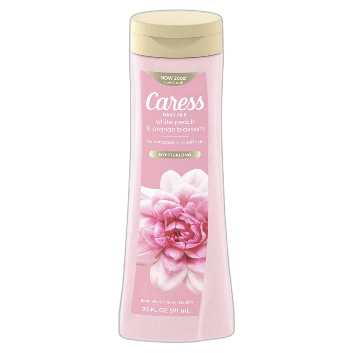 Caress Body Wash With Silk Extract For Noticeably Silky, Soft Skin Daily Silk Body Soap With White Peach & Orange Blossom 20 fl oz