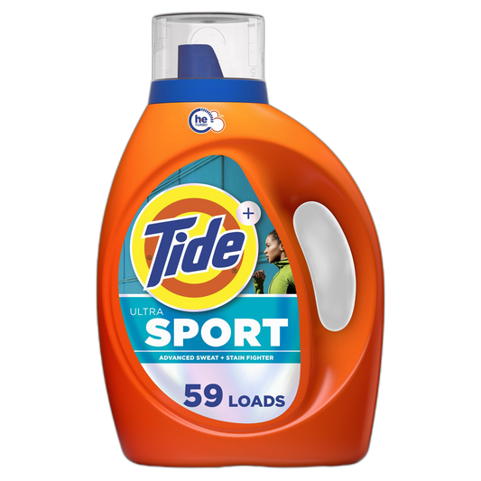 Tide Plus Febreze Sport Odor Defense HE Turbo Clean Liquid Laundry Detergent, 84 fl oz, 59 loads
