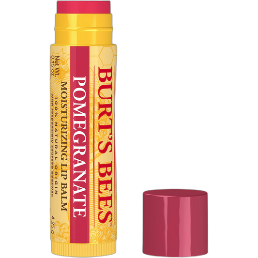 Burt's Bees 100% Natural Moisturizing Lip Balm, Pomegranate with Beeswax and Fruit Extracts, 1 Tube