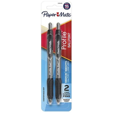Paper Mate Profile Ballpnt Blk2p product image 1
