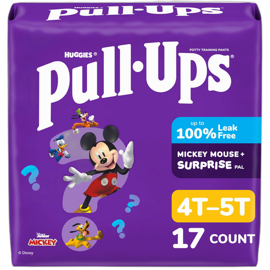 Pull-Ups Boys' Potty Training Pants, Size 4T-5T Training Underwear (38-50 lbs), 17 Count