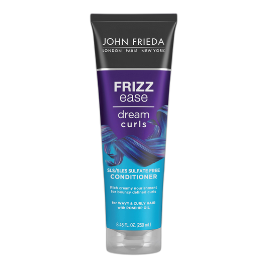 John Frieda Frizz Ease Dream Curls Conditioner, Hydrates and Defines Curly, Wavy Hair, Helps Control Frizz, SLS/SLES Sulfate Free, Enhances Natural Curls, 8.45 Fluid Ounces