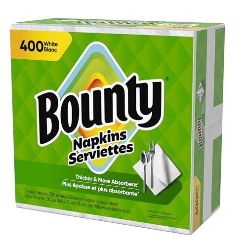 Bounty Paper Napkins, White, 400 Count