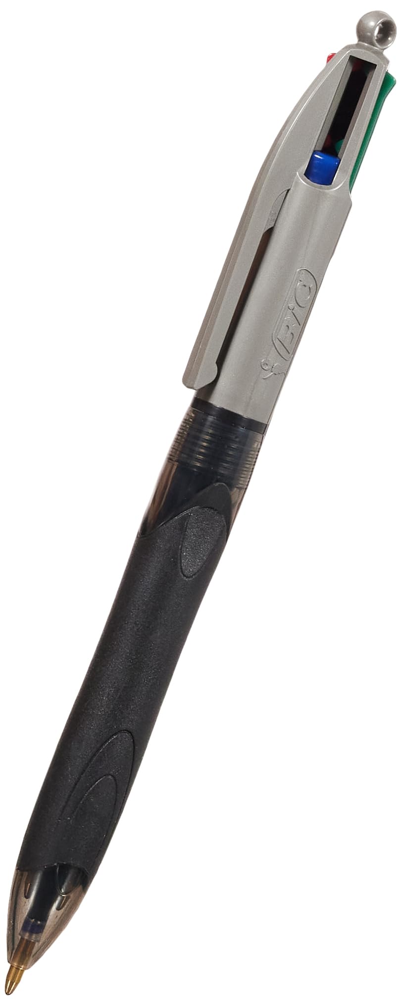 BIC 4 Colours Grip Pro Retractable Medium Point (1.0 mm) Ballpoint Pens, 12 Pens and Each Pen Contains 4 Colours
