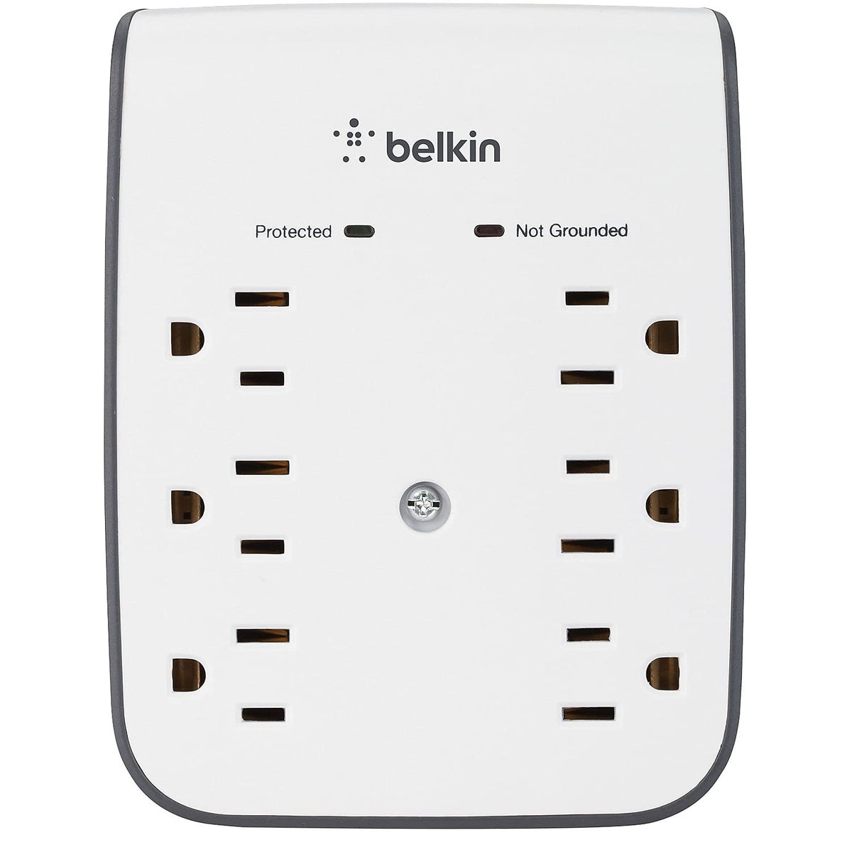 Belkin BSV602TT SurgePlus USB Wall Mount Charger, 6 Outlets; 2 USB, White