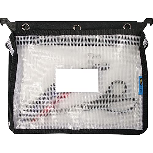 Advantus Expanding Zipper Pouch, 13 x 9.25, Black/Clear