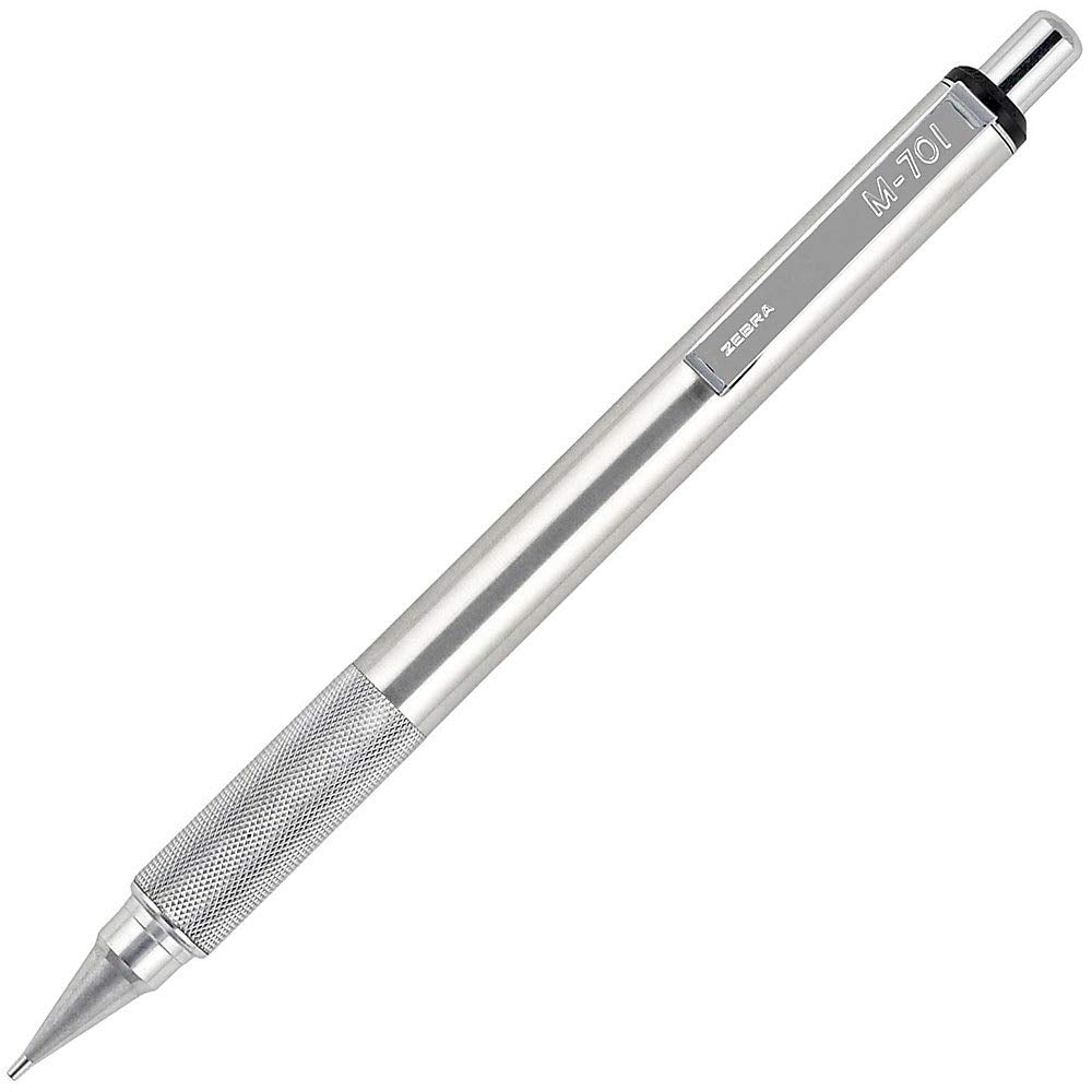 Zebra Pen M-701 Mechanical Pencil, Stainless Steel Barrel, Medium Point, 0.7mm, 1-Pack