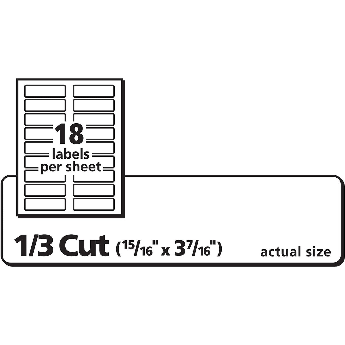 Avery TrueBlock Extra Large File Folder Labels, 15/16" x 3-7/16", 450 Printable Labels, White (5027)