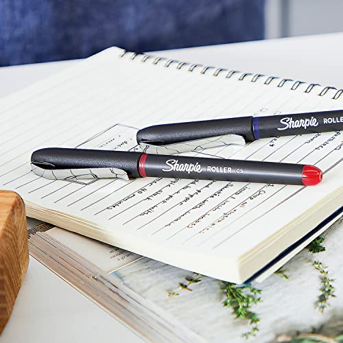 Sharpie Rollerball Pen, Needle Point (0.5mm) Precision Pen, Red Ink, 12 Count