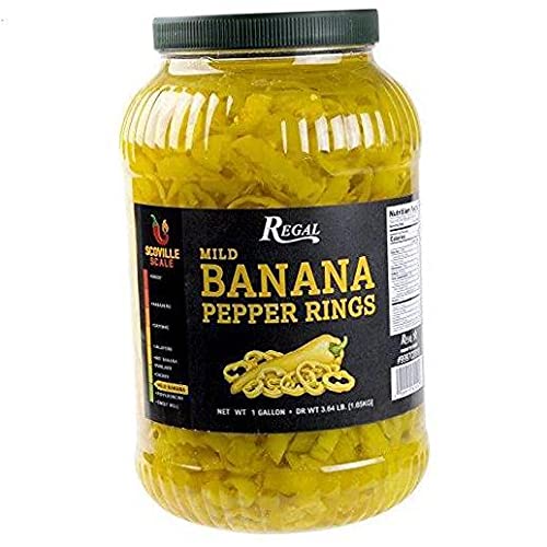 Mild Banana Pepper Rings 1 Gallon - 4/Case .4. pack -3.64 Pound (Pack of 4)