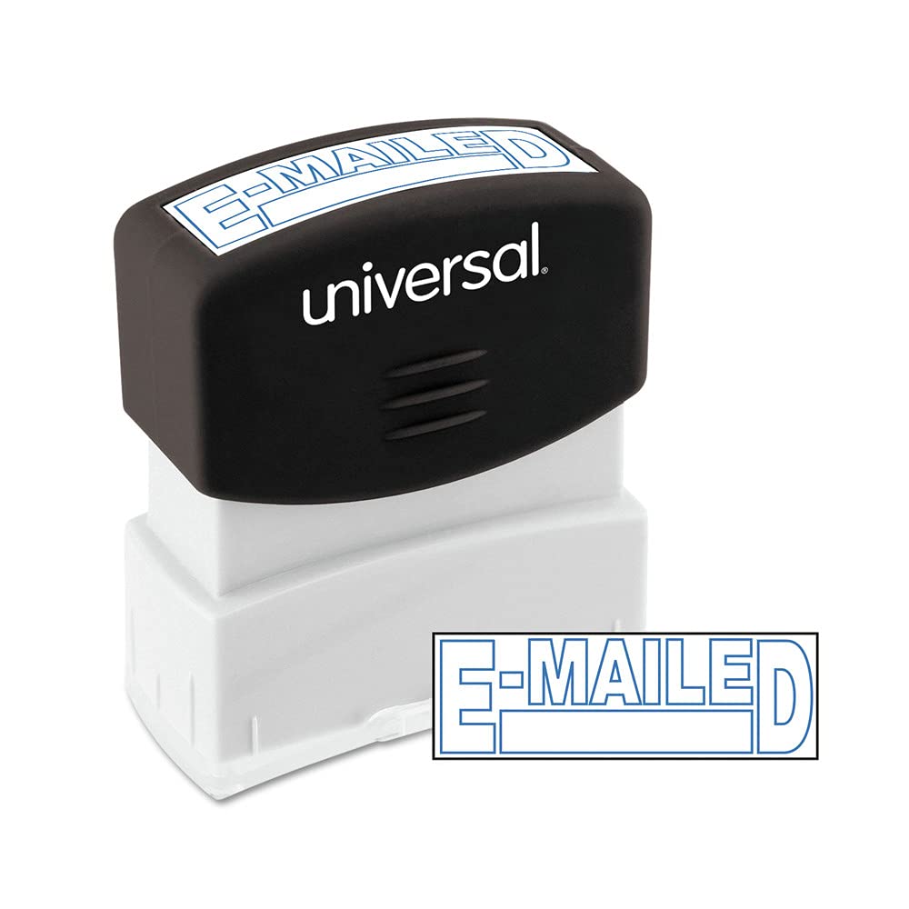 Universal UNV10058 Pre-Inked One-Color E-MAILED Message Stamp - Blue