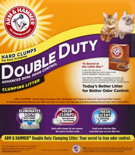 Arm & Hammer Double Duty Clumping Cat Litter, 40lb Box