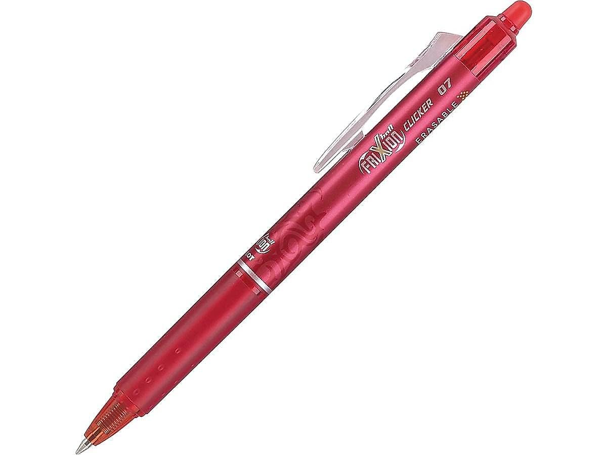 Pilot, FriXion Clicker Erasable Gel Pens, Fine Point. 0.7 mm, Pack of 12, Red