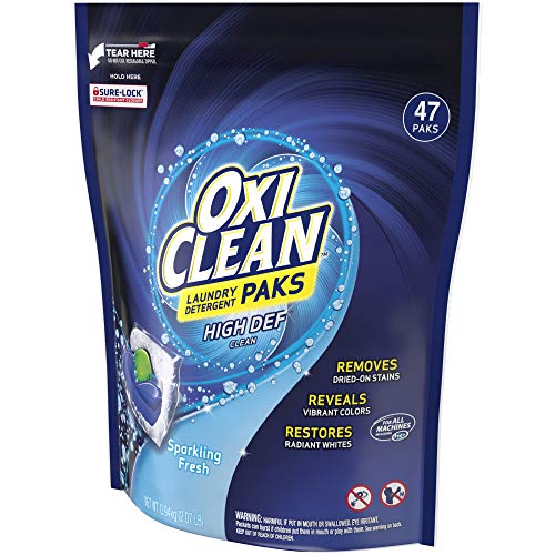 OxiClean High Def Clean Sparkling Fresh Laundry Detergent Paks, 47 Count