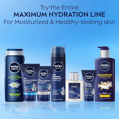 NIVEA MEN Maximum Hydration Face Lotion, Face Lotion with Broad Spectrum SPF 15 Sunscreen for Men, 4 Pack of 2.5 Fl Oz Tubes