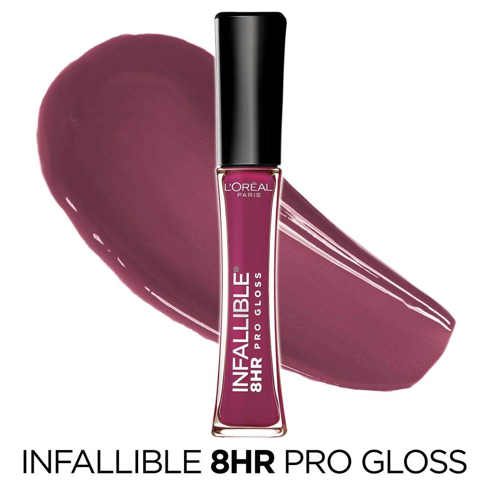 Lâ€™Oreal Paris Makeup Infallible 8 Hour Hydrating Lip Gloss, Undeniable Mauve, 0.21 Fl Oz