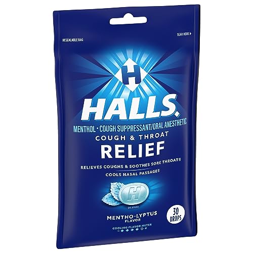 Halls Relief Mentho-Lyptus Cough Drops, 30 Drops (Pack of 2)