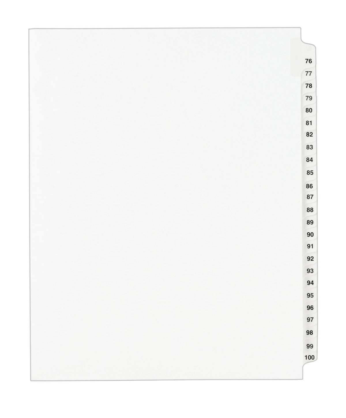 Avery Legal Dividers, Standard Collated Sets, Letter Size, Side Tabs, 76-100 Tab Set (01333)