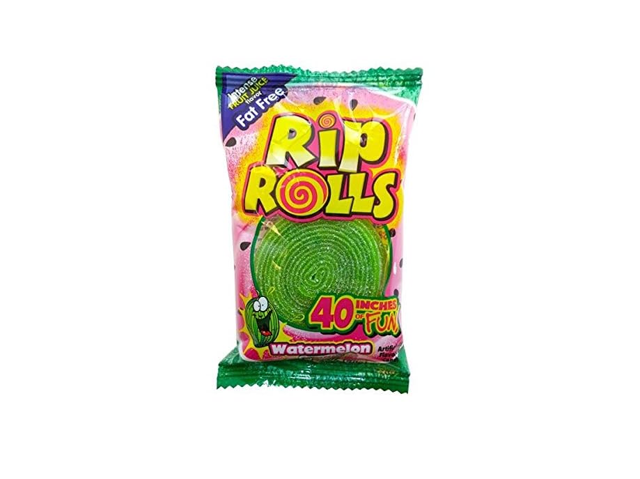 Foreign Candy Sour Rip Rolls Watermelon - 24ct
