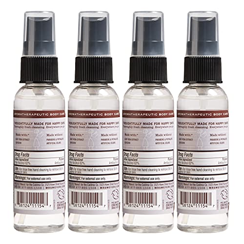 MRS. MEYER'S CLEAN DAY Antibacterial Hand Sanitizer Spray, Travel Size, Removes 99.9% of Bacteria, Lavender, 2 oz - Pack of 4